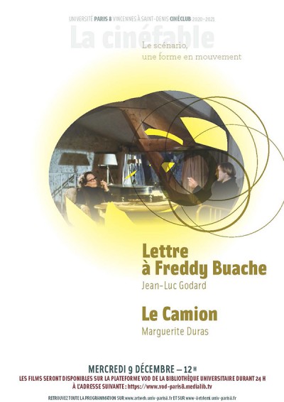 CINE-CLUB MERCREDI 09.12 : Lettre à Freddy Buache + Le Camion